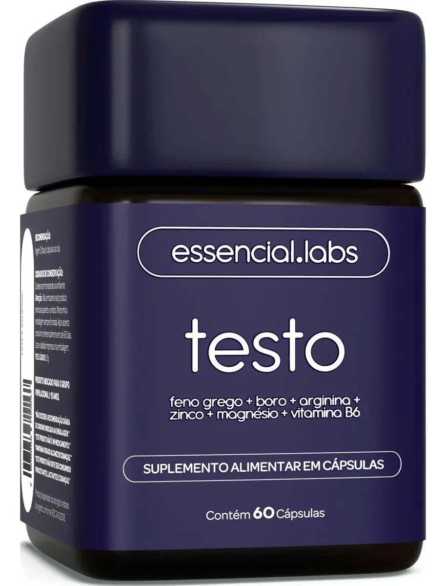 TESTO ESSENCIAL - Fórmula Exclusiva com Feno Grego + Boro + Arginina + ZMA + Vitamina B6 - 60 cápsulas — foto 1 de 6